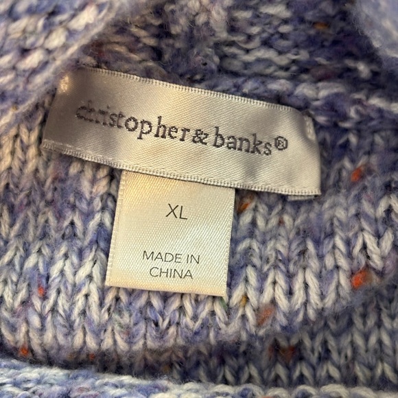 Christopher & Banks XL Cowl Neck Knit Sweater | Multicolor Cozy Fall Pullover - Picture 2 of 8